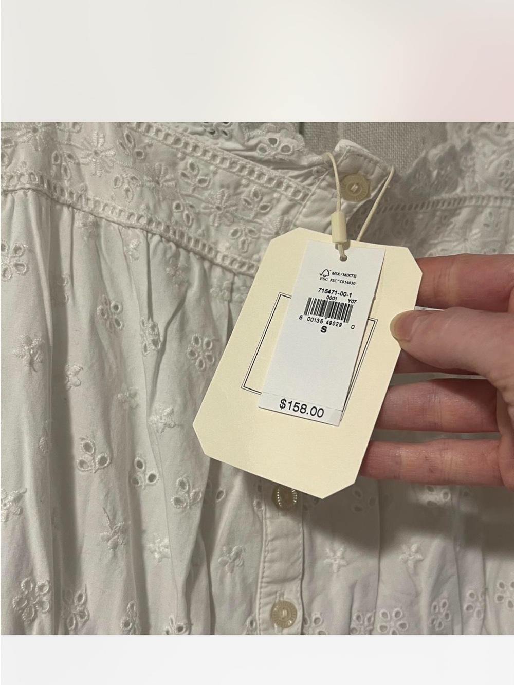 GAP Doen White Eyelet Maxi Dress with Button Front - Picture 4 of 6
